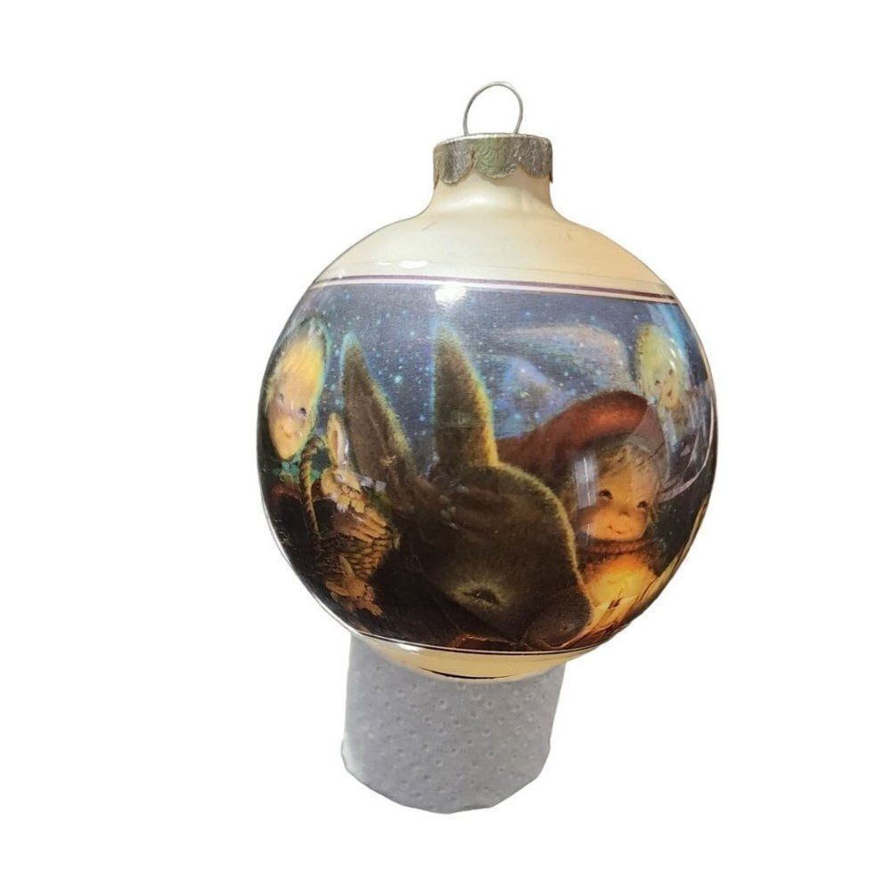 Vintage 1981 Schmid Christmas Ball Ornament Guardian Angel Ferrandiz